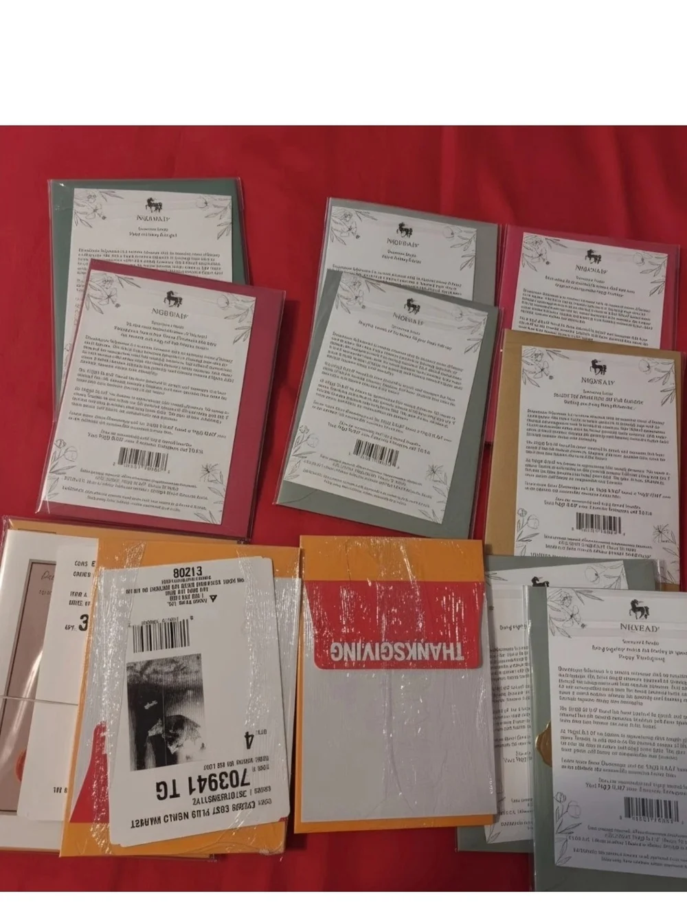 LOT OF 34 NIQUEA.D Luxury Hand-Decorated Christmas &Thanksgiviing Holiday Cards
